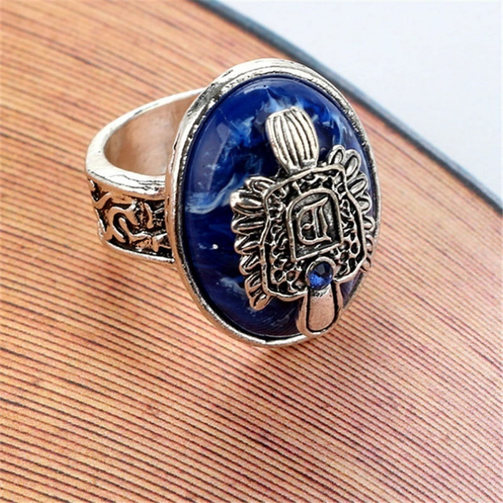 Cheap The Vampire Diaries Rings Real 925 Sterling Silver Rings for Men with  Lapis Lazuli Natural Stone Jewelry | Joom